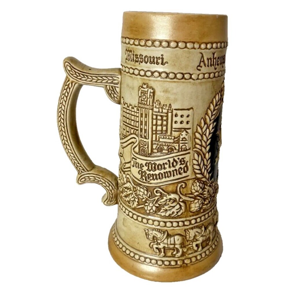 Vintage Anheuser-Busch Beer Stein by Ceramarte Made in Brazil Stein 8” Tall